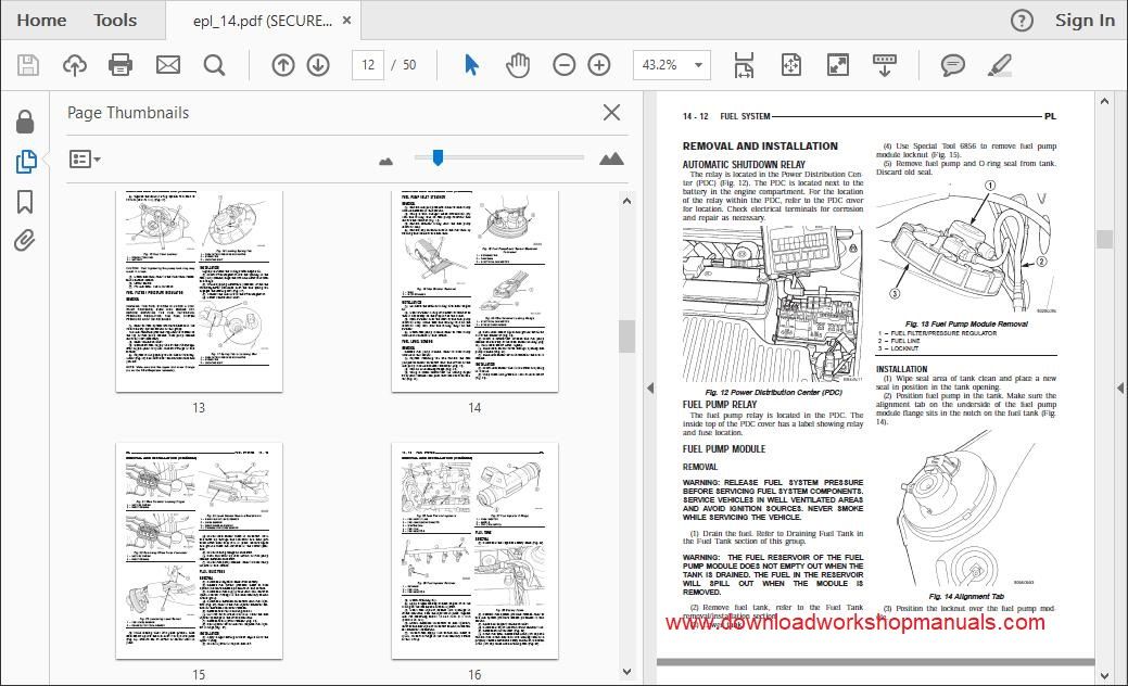 Dodge Neon Workshop Manual and Wiring Diagrams Download